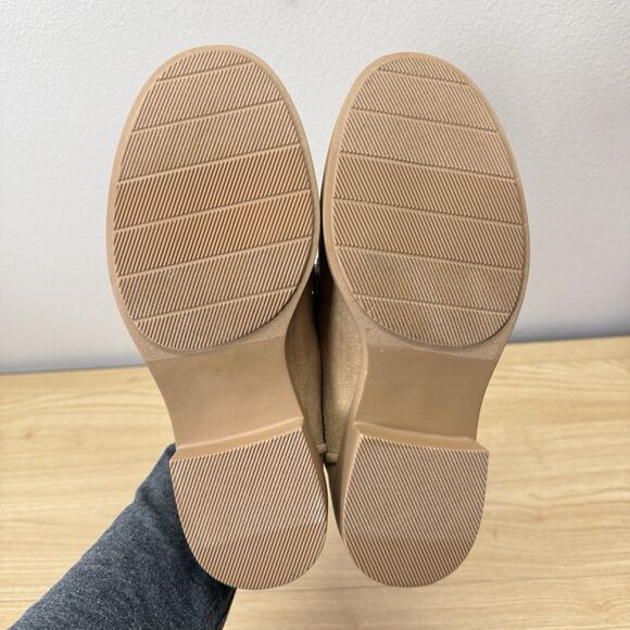 Torrid Horsebit Loafers Womens 9WW Taupe Faux Suede Shoes Chunky NEW Academia - Picture 6 of 8